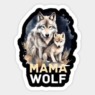 Mama Wolf Baby Wolf Sticker